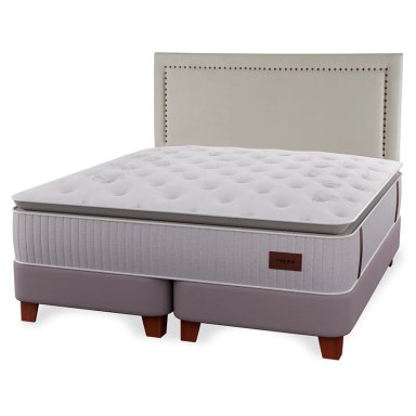 CAMA EUROPEA FLEX HERITAGE BOX KING + RESPALDO TACHAS - 1