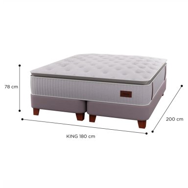 CAMA EUROPEA FLEX HERITAGE BOX KING + RESPALDO TUBULAR + VELADOR ROMA - 5