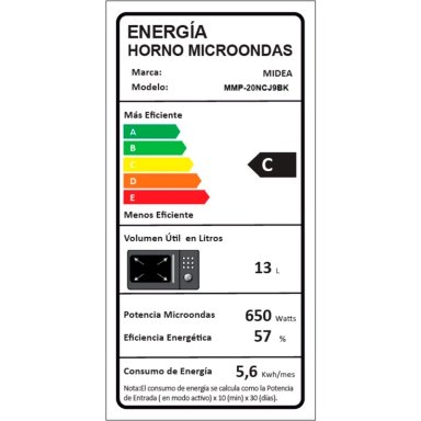 MICROONDAS MIDEA 20 LT MMP-20NCJ9BK - 6