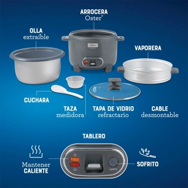 ARROCERA OSTER SOFRÍE COCINA VAPORIZA 2.2 LT CKSTRC12DFSKE-052 - 13