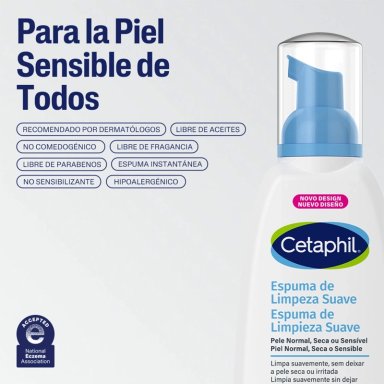 ESPUMA LIMPIADORA FACIAL PARA PIELES SENSIBLES CETAPHIL 236 ML - 5