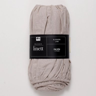 FALDÓN MAISON LINETT ELASTICADO LINO 1.5 PLAZAS TAUPE - 1