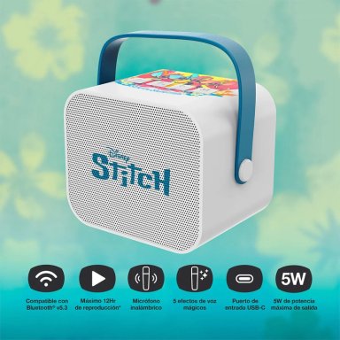 PARLANTE XTECH KARAOKE PORTÁTIL STITCH BLUETOOTH - 6