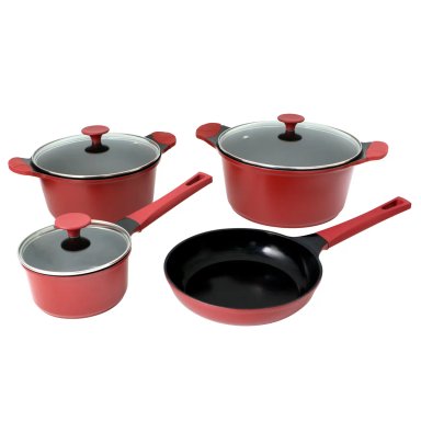 BATERÍA DE COCINA KITCHENWARE BERRIES CERÁMICA 7 PZS BURDEO - 1
