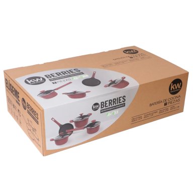BATERÍA DE COCINA KITCHENWARE BERRIES CERÁMICA 7 PZS BURDEO - 10