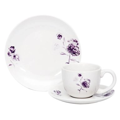 JUEGO DE VAJILLA DORAL ADELA PORCELANA 12 PZS - 1