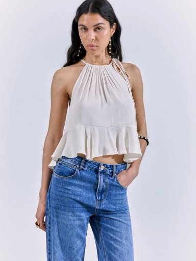 BLUSA MUJER SFERA SIN MANGAS HALTER - 1