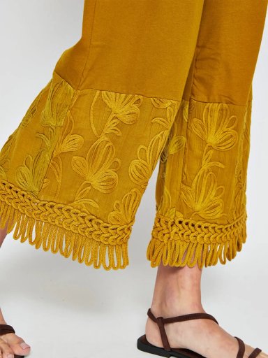 PANTALÓN MUJER SFERA ALGODÓN BORDADO - 3