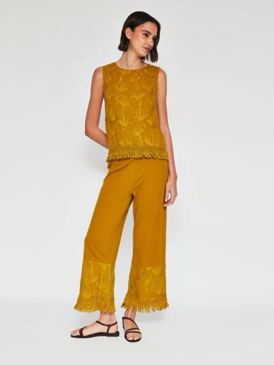 PANTALÓN MUJER SFERA ALGODÓN BORDADO - 4