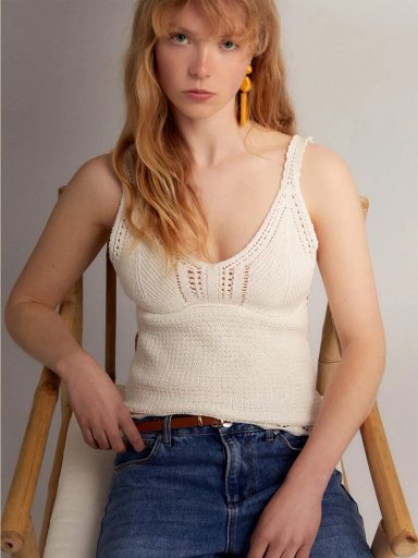 SWEATER MUJER SFERA ALGODÓN SIN MANGAS - 4