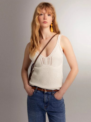 SWEATER MUJER SFERA ALGODÓN SIN MANGAS - 1