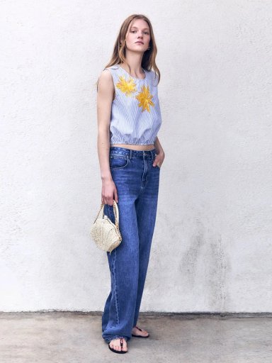BLUSA MUJER SFERA ALGODÓN RAYAS - 3
