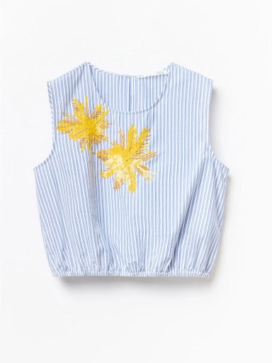 BLUSA MUJER SFERA ALGODÓN RAYAS - 6