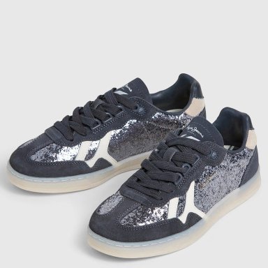 ZAPATILLAS MUJER PEPE JEANS CASUALES NEGRO BALL GLITTER - 2