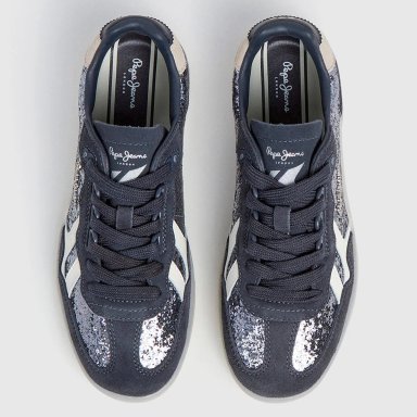 ZAPATILLAS MUJER PEPE JEANS CASUALES NEGRO BALL GLITTER - 3
