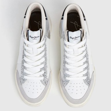 ZAPATILLAS MUJER PEPE JEANS CASUALES BLANCO MILAN DISCO  - 3