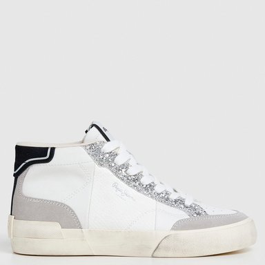 ZAPATILLAS MUJER PEPE JEANS CASUALES BLANCO MILAN DISCO  - 1