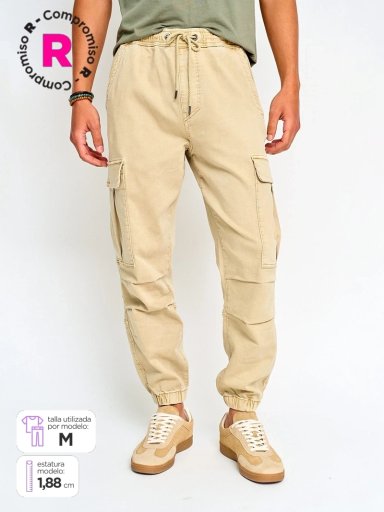 PANTALÓN HOMBRE INDEX ALGODÓN BOLSILLOS CARGO - 1