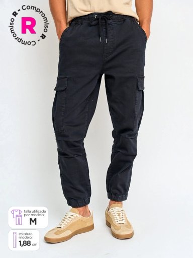 PANTALÓN HOMBRE INDEX ALGODÓN BOLSILLOS CARGO - 1