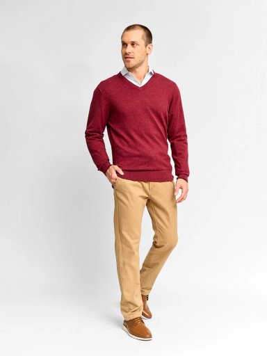 SWEATER HOMBRE KENNETH STEVENS ALGODÓN CUELLO EN V BÁSICO - 4