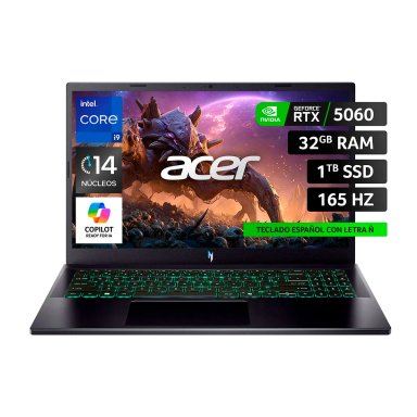 NOTEBOOK ACER GAMER NITRO 5 ANV15-52-96J3-1 INTEL CORE I9 32GB RAM 1TB SSD NVIDIA RTX5060 15.6 - 2