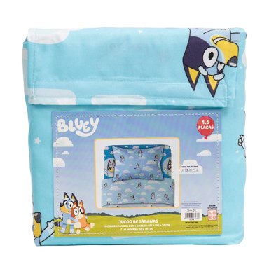 JUEGO DE SÁBANAS BLUEY NUBES 1.5 PLAZAS - 3