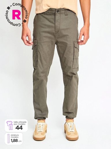 PANTALÓN HOMBRE BARBADOS ALGODÓN JOGGER CARGO CHINO - 1