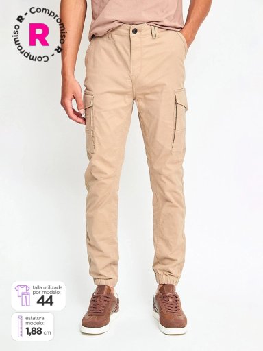 PANTALÓN HOMBRE BARBADOS ALGODÓN JOGGER CARGO CHINO - 1