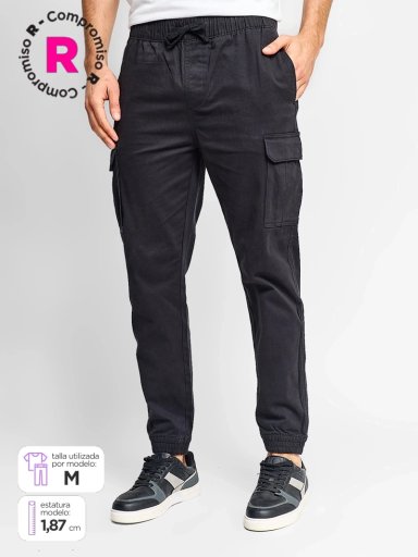 PANTALÓN HOMBRE ROBERT LEWIS ALGODÓN JOGGER CARGO - 1