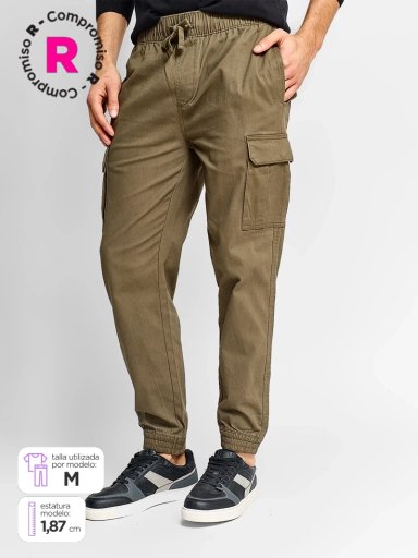 PANTALÓN HOMBRE ROBERT LEWIS ALGODÓN JOGGER CARGO - 1