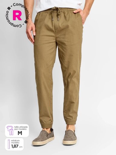 PANTALÓN HOMBRE ROBERT LEWIS ALGODÓN JOGGER BÁSICO - 1