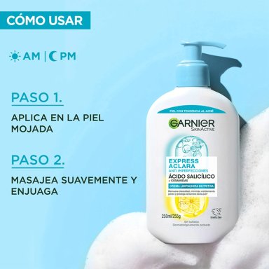 LIMPIADOR FACIAL GARNIER EXPRESS ACLARA ANTI IMPERFECCIONES 250 ML - 4