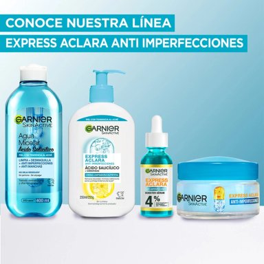 LIMPIADOR FACIAL GARNIER EXPRESS ACLARA ANTI IMPERFECCIONES 250 ML - 5