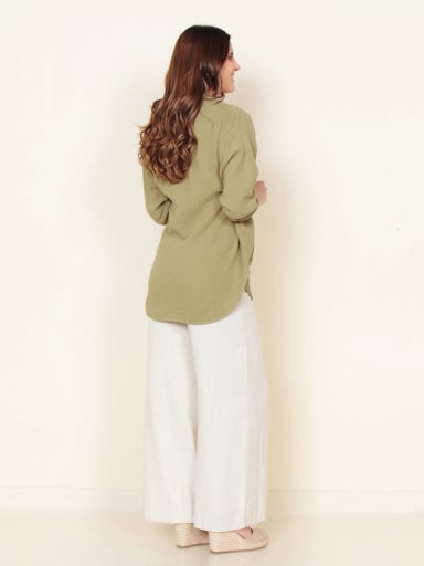 BLUSA MUJER WADOS MANGA LARGA ABOTONADA CON BOLSILLO - 3