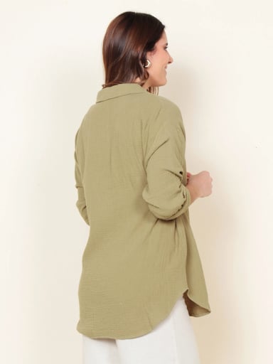 BLUSA MUJER WADOS MANGA LARGA ABOTONADA CON BOLSILLO - 5