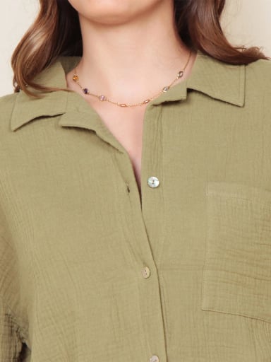 BLUSA MUJER WADOS MANGA LARGA ABOTONADA CON BOLSILLO - 6