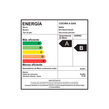 COCINA A GAS MIDEA MFO-MG20TCSSLBK 4 PLATOS NEGRO - 10