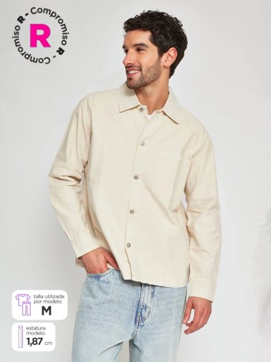 SOBRECAMISA HOMBRE INDEX ALGODÓN MANGA LARGA LAVADA - 1