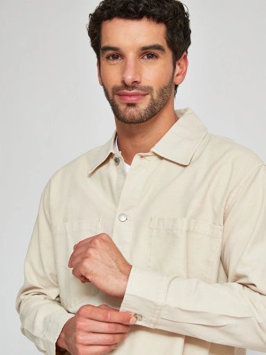 SOBRECAMISA HOMBRE INDEX ALGODÓN MANGA LARGA LAVADA - 3