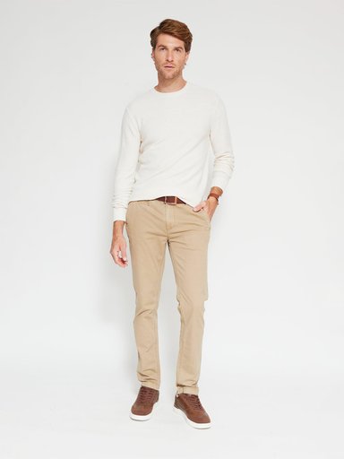 SWEATER HOMBRE CACHAREL ALGODÓN CUELLO REDONDO BÁSICO TEXTURA - 4