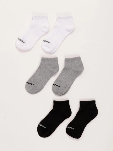 PACK 6 CALCETINES DEPORTIVOS UNISEX SKECHERS NON TERRY QTR CREW NEGRO/BLANCO - 1