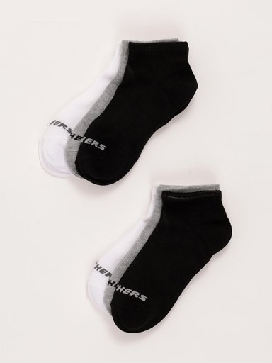 PACK 6 CALCETINES DEPORTIVOS UNISEX SKECHERS NON TERRY QTR CREW NEGRO/BLANCO - 2