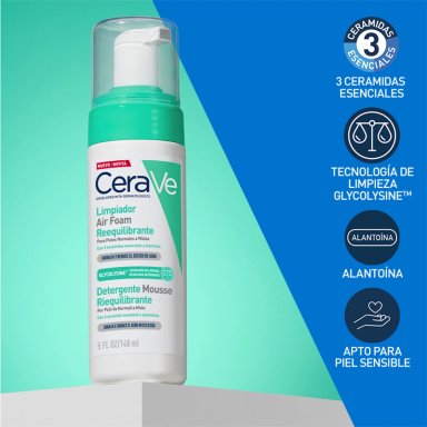 LIMPIADOR FACIAL CERAVE AIR FOAM REEQUILIBRANTE 148 ML - 4