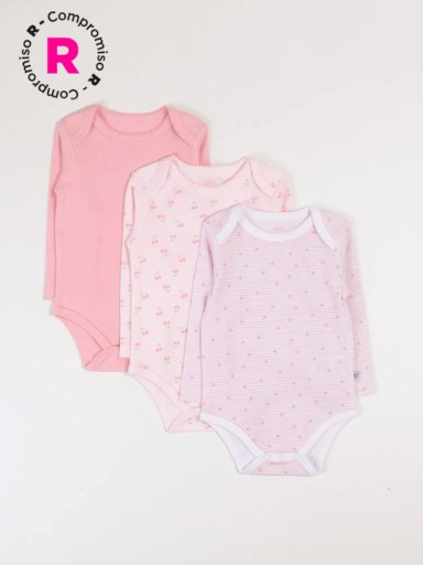 TRIPACK BODIES ALGODÓN NIÑA BABY HARVEST COLORES - 1