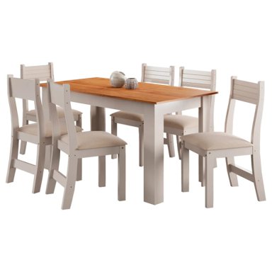 JUEGO DE COMEDOR ALTAVISION VIOLET 6S BLANCO - 1