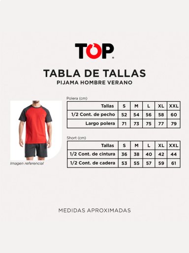 PIJAMA HOMBRE TOP ALGODÓN CORTO - 4