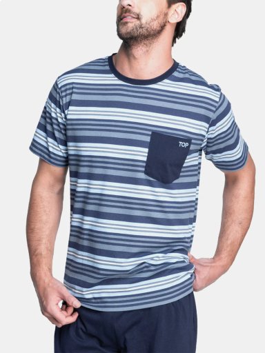 PIJAMA HOMBRE TOP ALGODÓN CORTO - 1