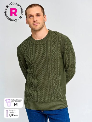 SWEATER HOMBRE KENNETH STEVENS ALGODÓN CUELLO REDONDO - 1
