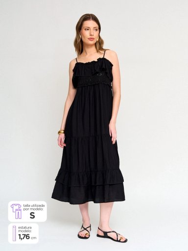 VESTIDO MUJER MARQUIS BOHO VUELOS ESCOTE - 1
