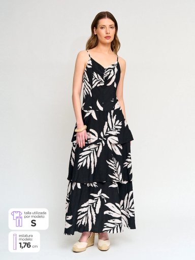 VESTIDO MUJER MARQUIS ESCOTE EN V TORTA LARGO - 1